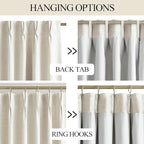 Vision Home Natural Pinch Pleated Full Blackout Curtains Linen Blended Room - Image 4
