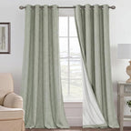 H.VERSAILTEX Blackout Curtains Linen Curtains 120 inches Long 100% Black Out by HVERSAILTEX