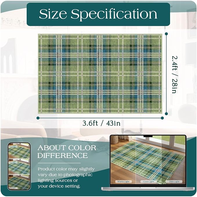 Plaid Outdoor Rug - Image 2