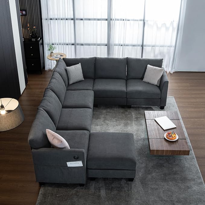 122.8" Large Sectional Couches for Living Room, 6 Seater L Shaped Modular - Image 9