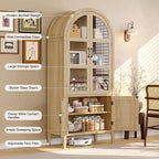 ONBRILL 71" Tall Arched Cabinet, 5-Tier Arched Kitchen Pantry - Image 3
