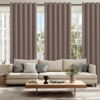 Grommet Blackout Curtains for Bedroom, 70 x 84 Inches, Tan 2 Panels | Thermal - Image 6