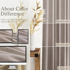 Brownish Grey Linen Curtains for Living Room 80 Inch Length Back Tab Light - Image 3