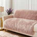 AMTOVO Faux Fur Sheepskin Rug for Living Room, 4 x 6 ft Pink Fluffy Area Rug - Image 4