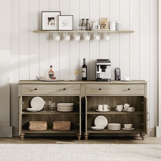 WAMPAT Farmhouse TV Stand for 85 inch TV - Image 6