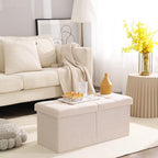 Storage Ottoman Bench Foldable Seat Footrest End of Bed Ottoman - Image 2