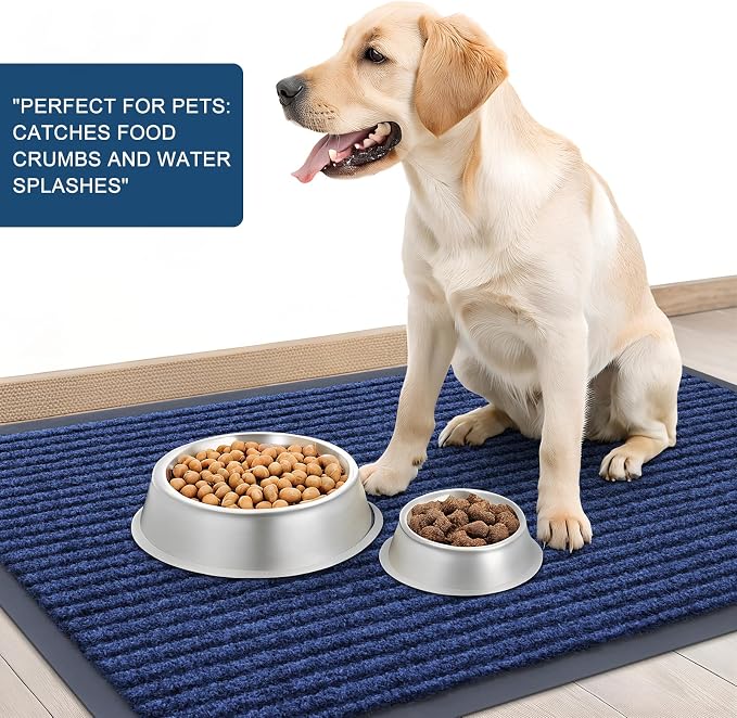 OLANLY 2-Pack Front Door Mats 47x23, Waterproof Heavy-Duty Doormats | Blue - Image 6
