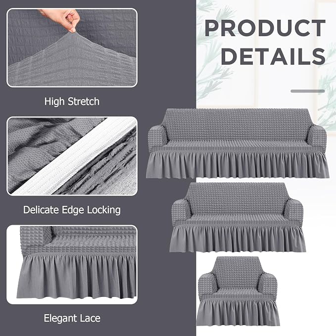 Fanfanwin 3 Pcs Sofa Slipcover Set - Image 3