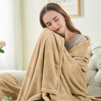 BEDELITE Fleece Blanket Soft Plush Twin Size Blanket Light Camel 60"x80" | - Image 3