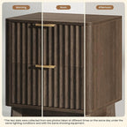 Fluted Nightstand Set of 2, Modern End Table - Image 5