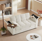 oaaktu Large Size Convertible Sleeper Sofa Bed, Polka dot Velvet Pull Out Futon - Image 3