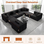 MONVANE Modular Sectional Sofa, Oversized 8 Seat Convertible U Shaped Couch - Image 3