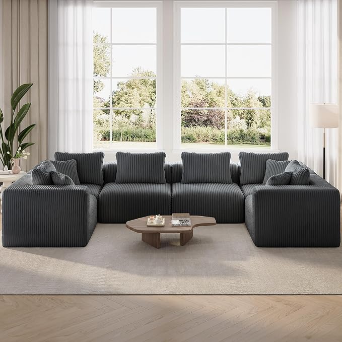 Novilla 141" Modular Sectional Sofa, Modern Cloud Sectional Couch by Novilla