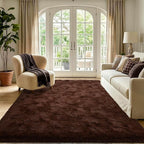 6x9 Large Brown Fluffy Soft Area Rug Non-Slip - Image 2