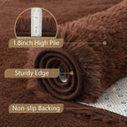 Noahas 4'x5'3'' Brown Fluffy Soft Area Rug Non-Slip - Image 6
