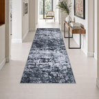 2x6 Washable Runner Rug：Modern Abstract Kitchen Carpet Black | by FXRHLP