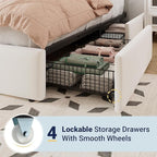 Allewie King Size Storage Bed Frame, Vertical Channel Tufted Adjustable - Image 5