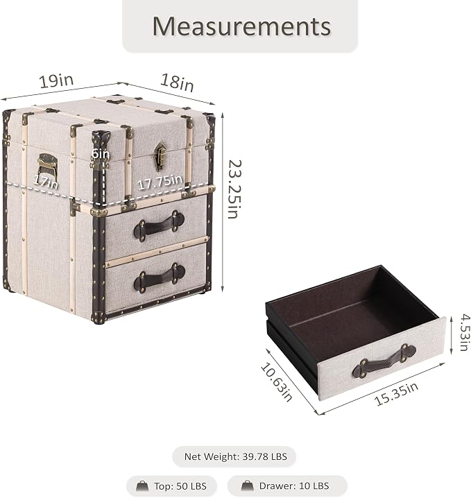 Aoikax Vintage Storage Chest - Image 2