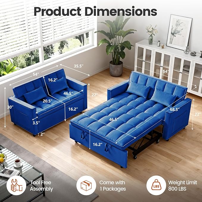 Convertible Sofa Bed, Pull Out Couch - Image 4