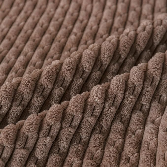 Set of 4 Light Brown Decorative Throw Pillow Covers 26x26 Inch Corduroy Pillow - Image 4