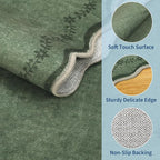 GarveeHome 4x6 Scalloped Washable Area Rug Green Nursery Kids Bedroom Rug | - Image 5