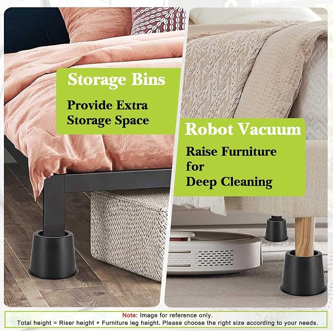 4 Pack Furniture Risers 4 Inch, Bed Risers Heavy Duty - Image 4