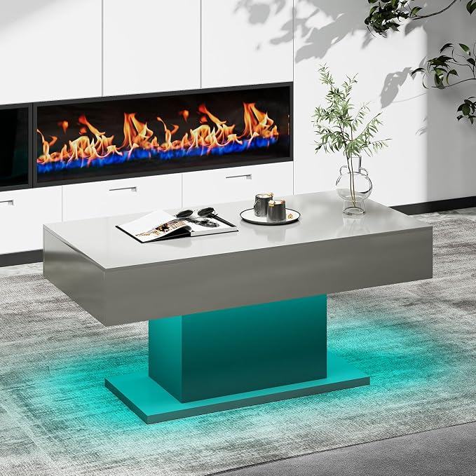 HedoAjim Led Coffee Table for Living Room, Living Room Table Rectangular Center - Image 8