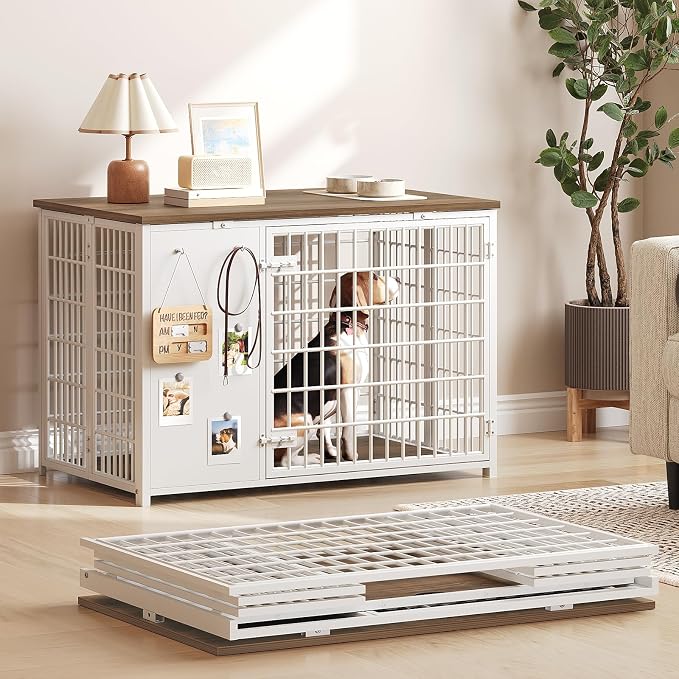 YATINEY Foldable Dog Crate Furniture, Dog Crate by Yatiney