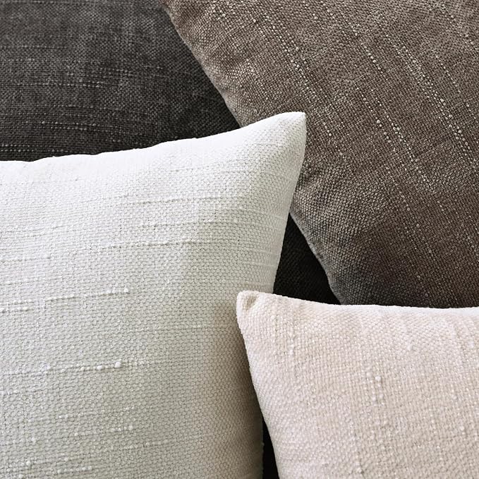 Set of 4 Soft Textured Decorative Throw Pillow Covers 24x24 Inch Cozy Farmhouse - Image 6