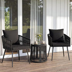 Tangkula 3 Pieces Patio Rattan Bistro Conversation Set, Outdoor All-Weather - Image 2