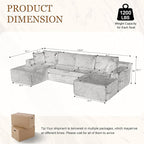 134 Inch Modular Sectional Sleeper Sofa, Boneless Cloud Couch - Image 2