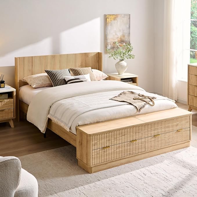 T4TREAM Fluted Queen Size Bed Frame by T4TREAMFurniture