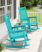 KINGYES Oversized Outdoor Rocking Chair, All-Weather Patio Rocking Chairs - Image 2
