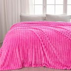 NEWCOSPLAY Fleece Ribbed Cozy King Blanket by NEWCOSPLAY