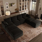 Novilla 133.8" Modular Cloud Couch, Modern Sectional Sofa by Novilla