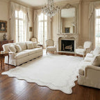GarveeHome 5x7 Scalloped Area Rug Beige Washable Bedroom Living Room Rug | Soft by GarveeHome