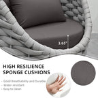 TWT Aluminum Outdoor Patio Furniture Set, 4 Textilene Armchairs Modern Outdoor - Image 5