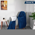 Utopia Bedding Fleece Blanket Throw XL Size Navy 300GSM Luxury Anti-Static - Image 2