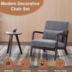 Beige Midcentury Modern Accent Chair - Image 3