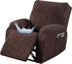 Gennia Recliner Chair Covers 3 Pieces, Waterproof Jacquard Reclining Chair Cover by Genina