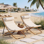 Outdoor Chaise Lounge Chair Set of 2, Patio Chaise Lounge Recliner, Poolside - Image 5