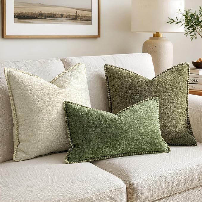 MIULEE Decorative Lumbar Throw Pillow Covers 12x20 Inch Sage Green 2 Pack | - Image 5