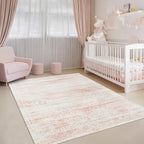 Pink Washable Rugs 4x6 Area Rugs - Image 7