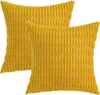 MIULEE Decorative Throw Pillow Covers 20x20 Mustard Yellow Pack of 2 | Soft - Image 6