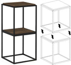 Furinno Moretti Cube Modern Stackable End Table Shelf, Columbia Walnut - Image 6