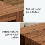 35" Wood Coffee Table for Living Room, Sides Storage - Image 3