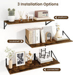 Fun Memories Floating Shelves for Wall, 12 Inch Deep Floating Shelves Set of 2 - Image 4