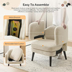 VINGLI 30.3" Wide Modern Barrel Accent Armchairs Set of 2 - Image 5
