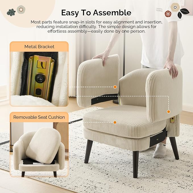 VINGLI 30.3" Wide Modern Barrel Accent Armchairs Set of 2 - Image 5
