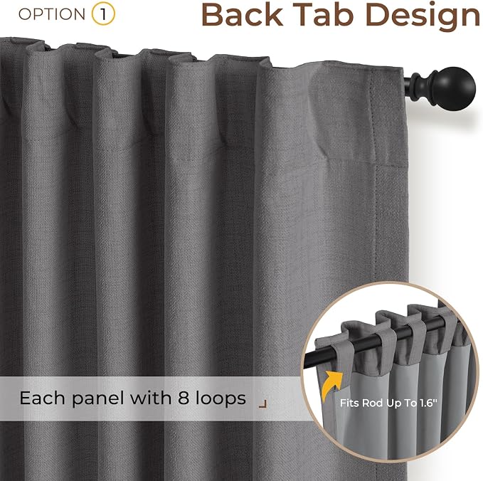 INOVADAY 100% Blackout Linen Curtains - Image 3